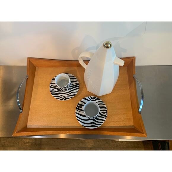 Vintage Espresso Cups and Saucers, Tirschenreuth Zebra, 2 sets - Picture 9 of 11